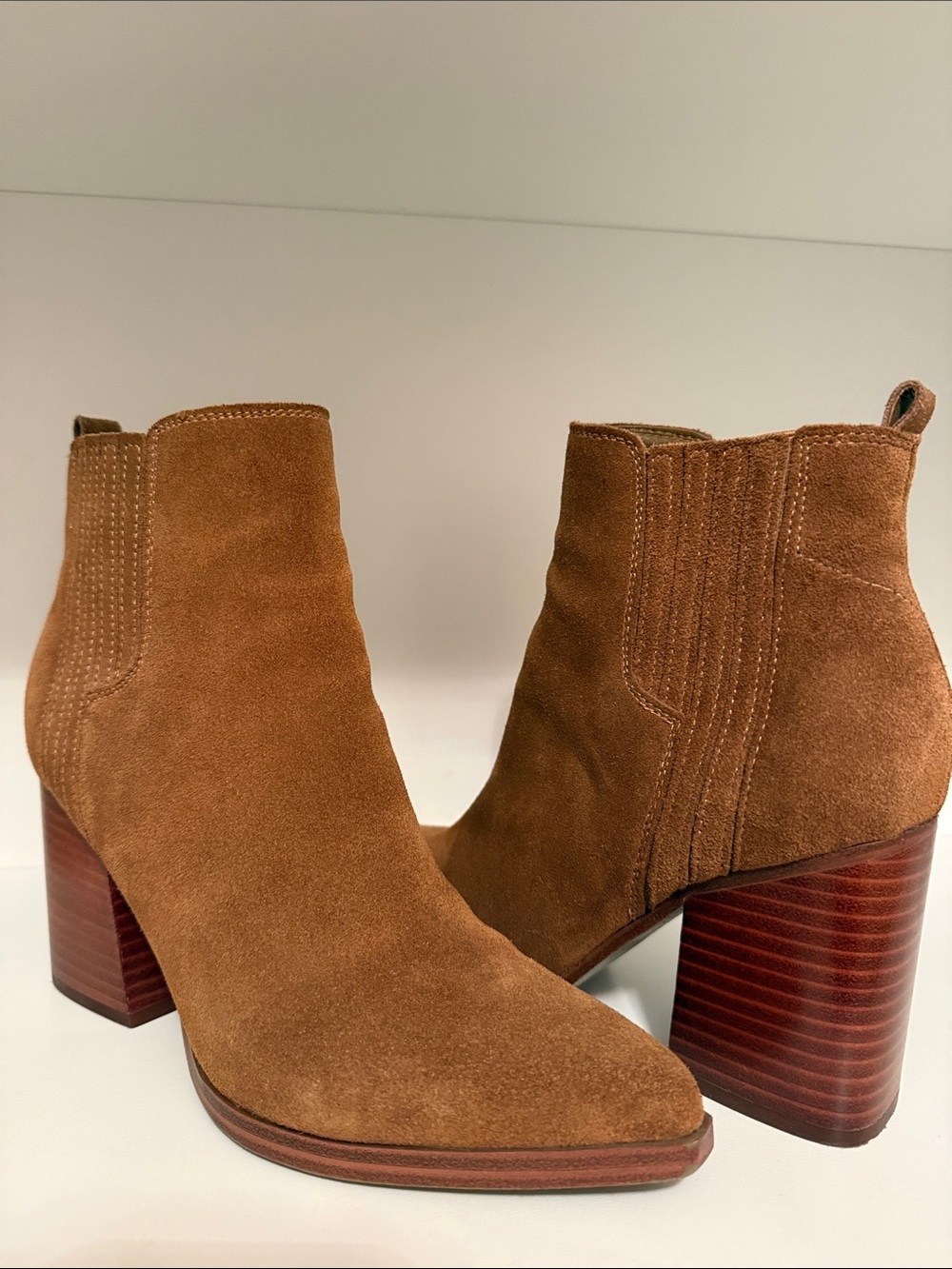 Marc Fisher Suede Ankle Booties in Brown